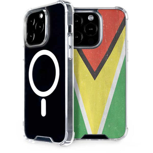 Guyana Flag Distressed iPhone 14 Pro MagSafe Case